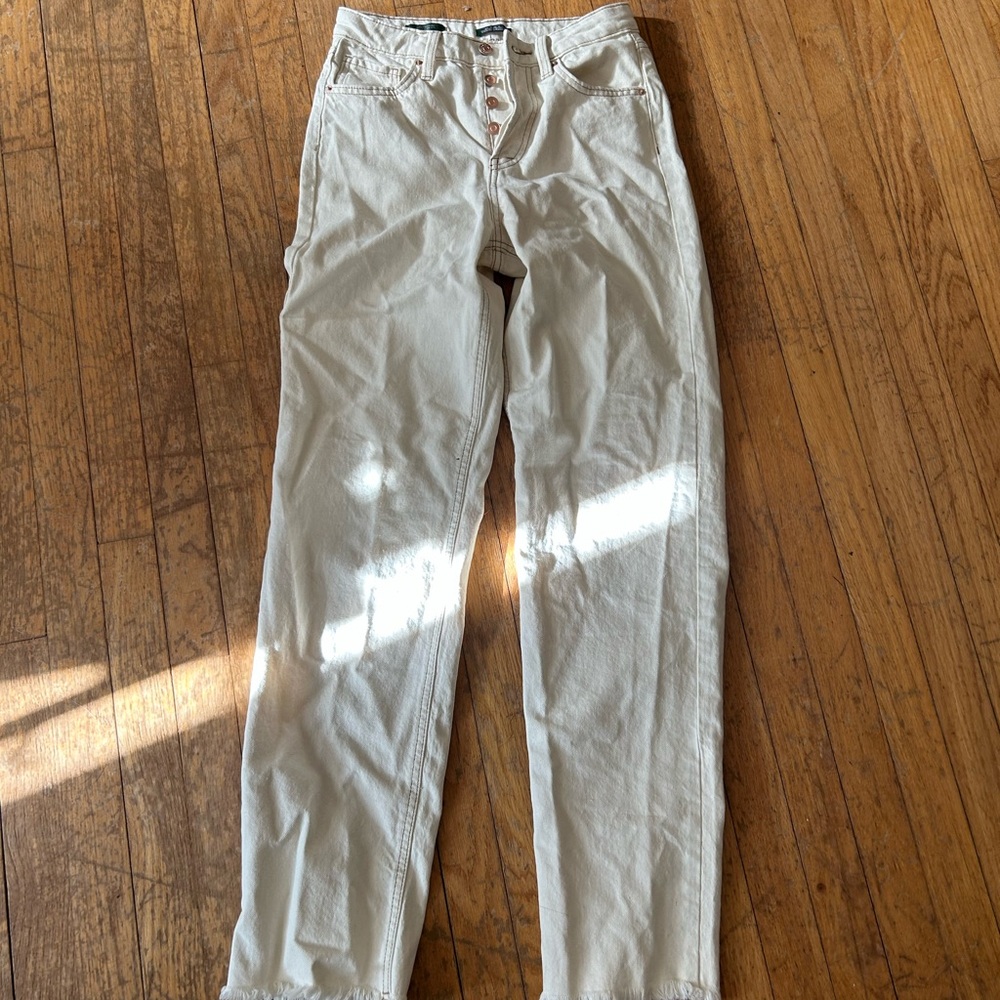 Women’s Off-White Casual Button-Fly Pants